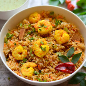 Prawns biryani